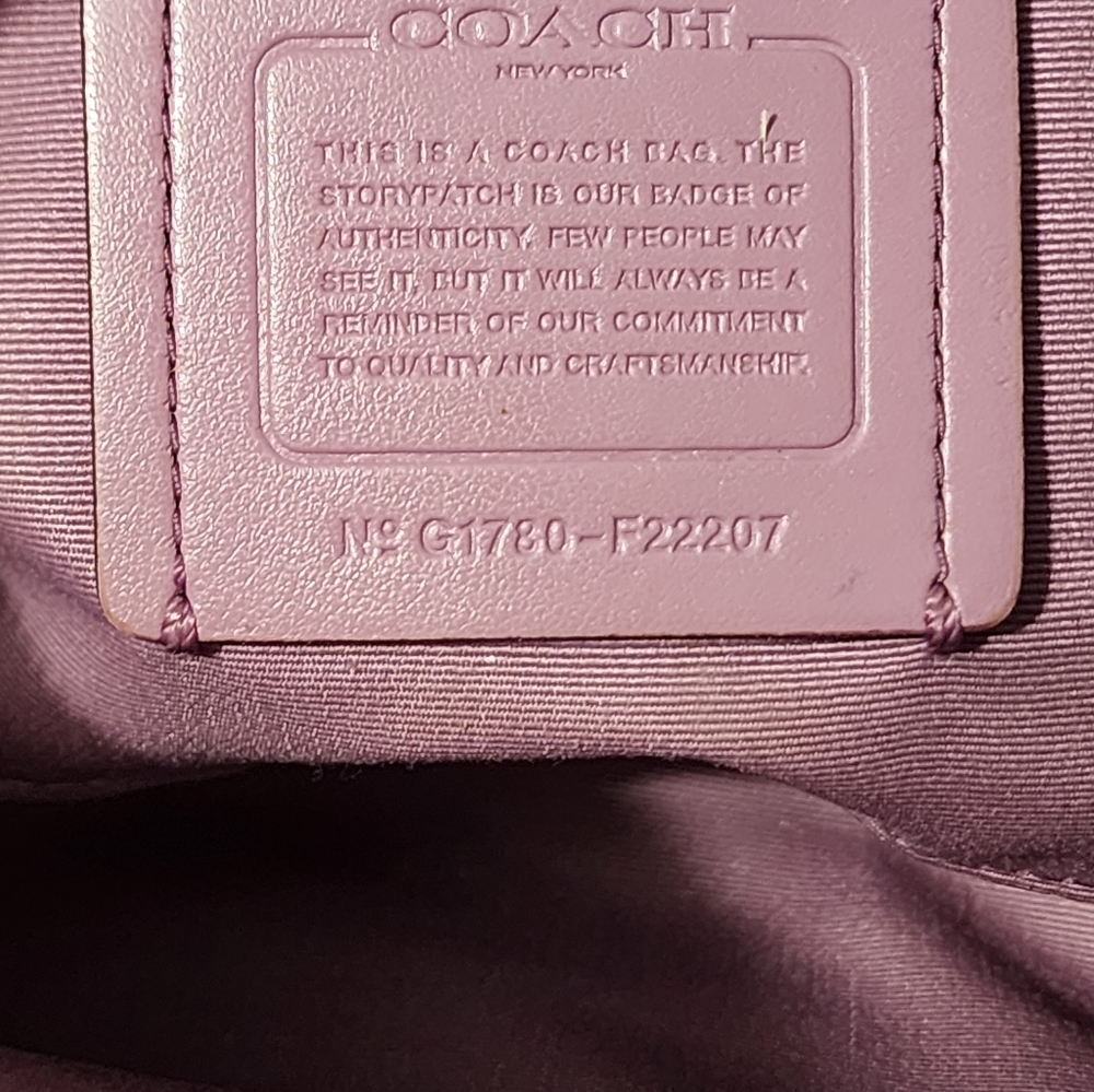 COACH Carrie Crossbody Metallic Lilac Bag F22207 - Picture 2 of 8